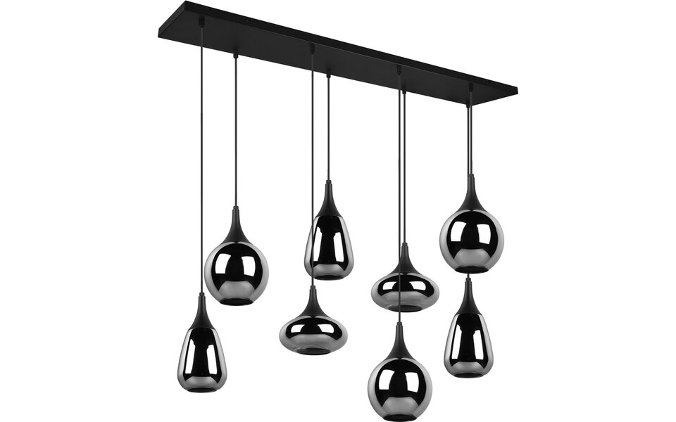 HLW LED Modern Metal LED Pendant Lamp Trion Artina - Black LED Pendant Lamp with 8 Light Points