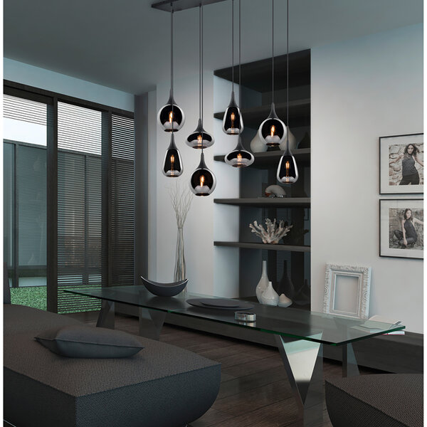 HLW LED Moderne Metalen LED Hanglamp Trion Artina - Zwarte LED Hanglamp met 8 Lichtpunten HLW LED Moderne Metalen LED Hanglamp Trion Artina - Zwarte LED Hanglamp met 8 Lichtpunten