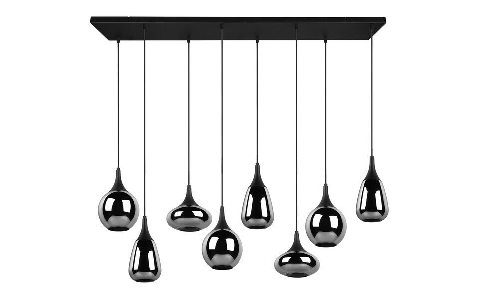 HLW LED Modern Metal LED Pendant Lamp Trion Artina - Black LED Pendant Lamp with 8 Light Points