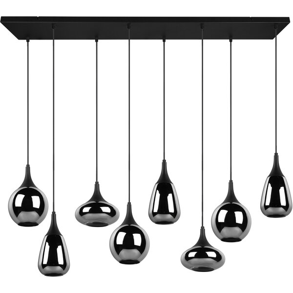 HLW LED Moderne Metalen LED Hanglamp Trion Artina - Zwarte LED Hanglamp met 8 Lichtpunten HLW LED Moderne Metalen LED Hanglamp Trion Artina - Zwarte LED Hanglamp met 8 Lichtpunten