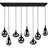 HLW LED Modern Metal LED Pendant Lamp Trion Artina - Black LED Pendant Lamp with 8 Light Points