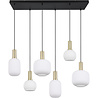 HLW LED Modern Metal LED Pendant Lamp with White Glass & Matte Brass - 6 Light Points HLW LED Modern Metal LED Pendant Lamp with White Glass & Matte Brass - 6 Light Points