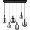 HLW LED Black Metal LED Pendant Lamp with Glass - 6x E27 LED Bulbs, Modern Design HLW LED Black Metal LED Pendant Lamp with Glass - 6x E27 LED Bulbs, Modern Design