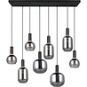 HLW LED Modern Black LED Pendant Lamp with Glass - Metal LED Pendant Lamp Trion Pala 8x E27