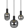 HLW LED Modern Metal LED Pendant Lamp with Glass - Black LED Pendant Lamp Trion Pala 3x E27