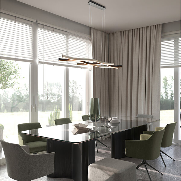 HLW LED Dimbare LED Hanglamp Trion Laz 35W - Metalen LED Lamp met Aanpasbare Kleur HLW LED Dimbare LED Hanglamp Trion Laz 35W - Metalen LED Lamp met Aanpasbare Kleur