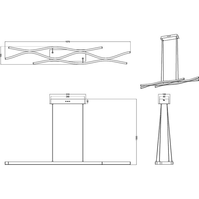 HLW LED Dimbare LED Hanglamp Trion Laz 35W - Metalen LED Lamp met Aanpasbare Kleur
