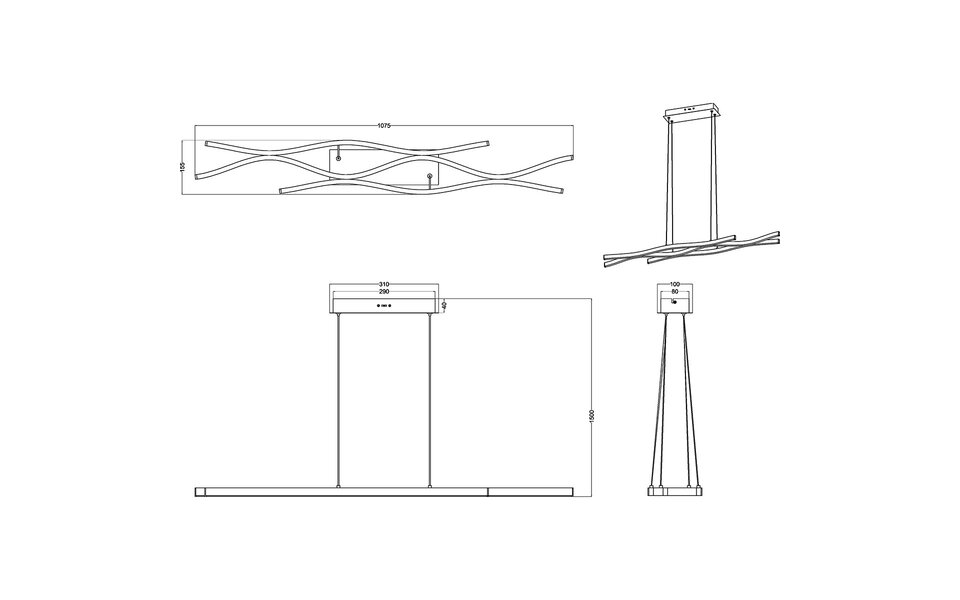 HLW LED Dimbare LED Hanglamp Trion Laz 35W - Metalen LED Lamp met Aanpasbare Kleur