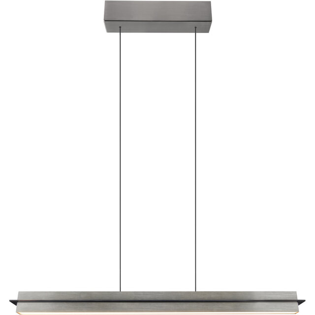 Moderne LED hanglamp van mat nikkel met metalen afwerking en 22W vermogen