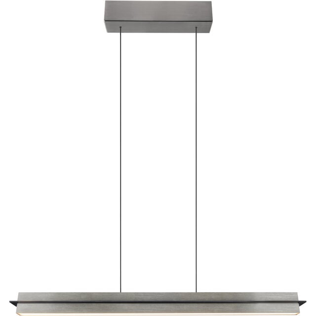 Moderne LED hanglamp van mat nikkel met metalen afwerking en 22W vermogen Moderne LED hanglamp van mat nikkel met metalen afwerking en 22W vermogen