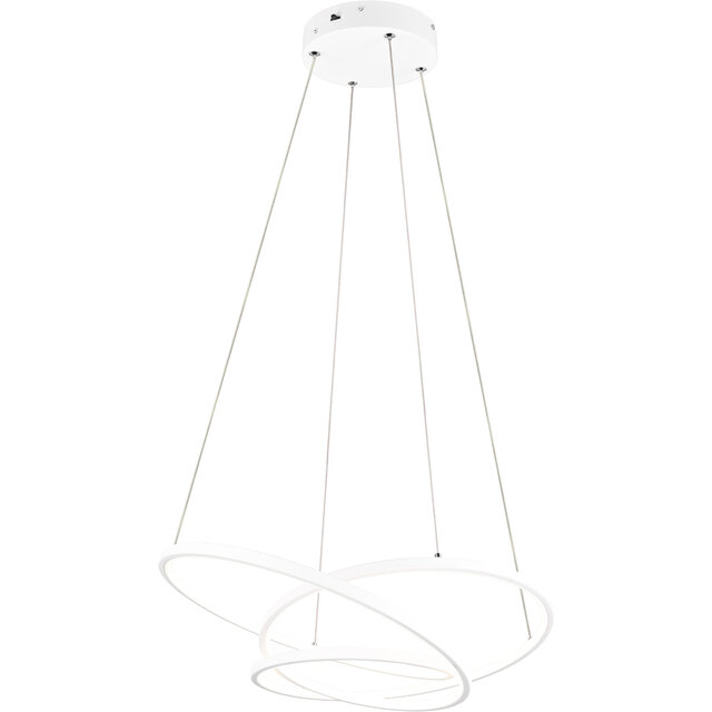 Dimbare mat witte metalen LED hanglamp 34W met modern design en strakke vorm Dimbare mat witte metalen LED hanglamp 34W met modern design en strakke vorm
