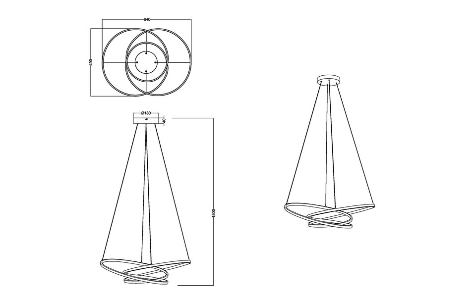 HLW LED Trion Alvin Dimmable LED Pendant Lamp 34W - Matte White Metal Round Design