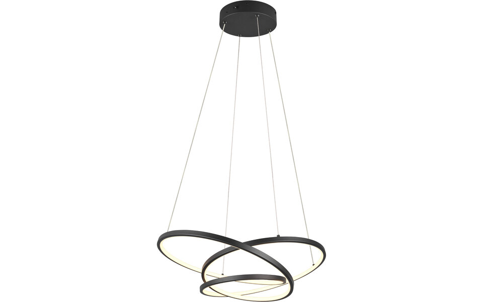 HLW LED Metal Dimmable Black LED Pendant Lamp 34W - Trion Alvin, Adjustable Color HLW LED Metal Dimmable Black LED Pendant Lamp 34W - Trion Alvin, Adjustable Color