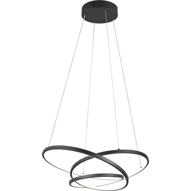 Zwarte dimbare LED hanglamp 34W met modern design en verstelbare lichtkleur Zwarte dimbare LED hanglamp 34W met modern design en verstelbare lichtkleur