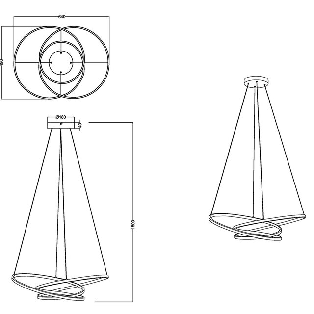 HLW LED Metalen Dimbare Zwarte LED Hanglamp 34W - Trion Alvin, Aanpasbare Kleur HLW LED Metalen Dimbare Zwarte LED Hanglamp 34W - Trion Alvin, Aanpasbare Kleur