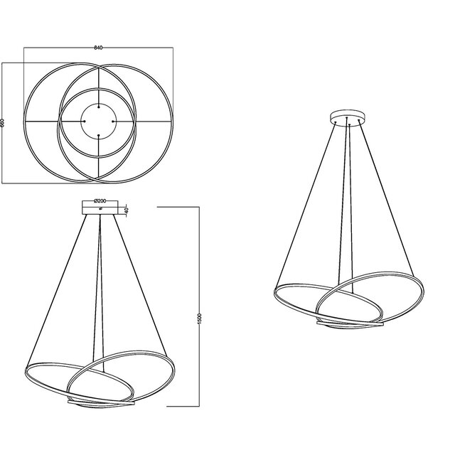 HLW LED 52W Dimbare LED Hanglamp - Mat Wit Metalen Design met Aanpasbare Kleur