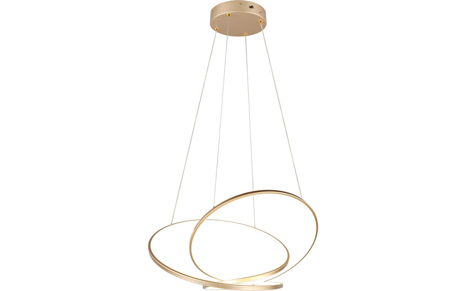 HLW LED LED Hanglamp 52W - Gouden Metalen Dimbare LED Hanglamp met Instelbare Kleur HLW LED LED Hanglamp 52W - Gouden Metalen Dimbare LED Hanglamp met Instelbare Kleur