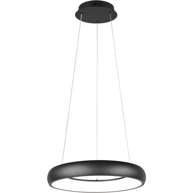 Moderne dimbare zwarte metalen LED hanglamp met 29W vermogen en strak design