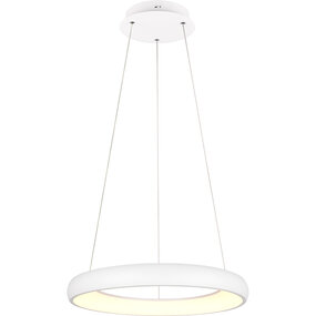 Dimbare LED Hanglamp 38W - Mat Wit & Metaal Dimbare LED Hanglamp 38W - Mat Wit & Metaal