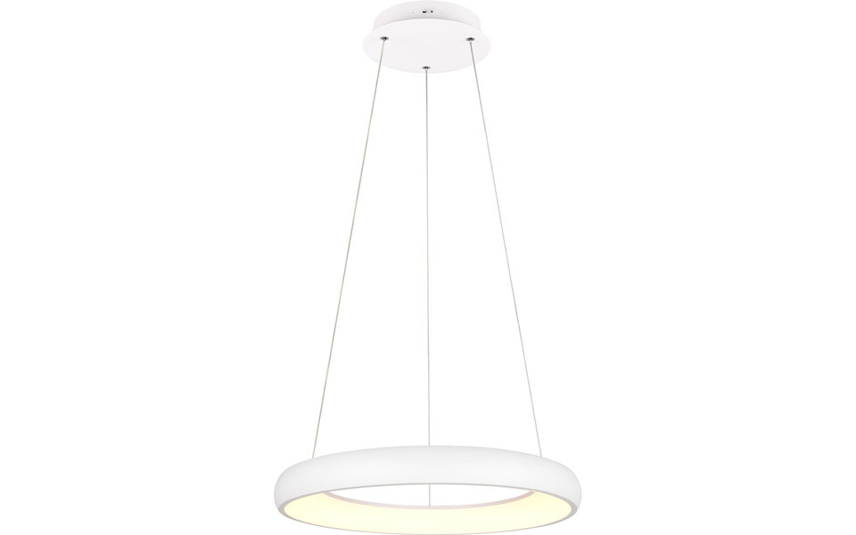 HLW LED 38W Dimbare LED Hanglamp - Metalen & Witte LED Lamp met Aanpasbare Kleur