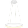Modern Dimmable LED Pendant Light 59W - Matte White, Metal & Adjustable