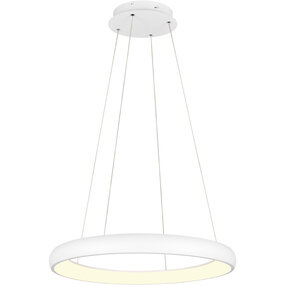 Dimbare LED Hanglamp 59W - Mat Wit Metalen LED Lamp Dimbare LED Hanglamp 59W - Mat Wit Metalen LED Lamp