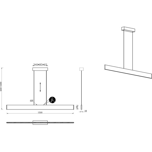 HLW LED LED Hanglamp Trion Hala 35W - Metalen Design, Mat Nikkel & Aanraakschakelaar HLW LED LED Hanglamp Trion Hala 35W - Metalen Design, Mat Nikkel & Aanraakschakelaar