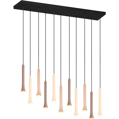 Dimbare Zwarte LED Hanglamp Trion Ato - Metalen Design, 11x 3W, Aanpasbare Kleur Dimbare Zwarte LED Hanglamp Trion Ato - Metalen Design, 11x 3W, Aanpasbare Kleur
