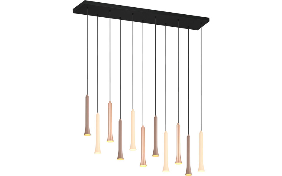 HLW LED Dimbare Zwarte LED Hanglamp Trion Ato - Metalen Design, 11x 3W, Aanpasbare Kleur HLW LED Dimbare Zwarte LED Hanglamp Trion Ato - Metalen Design, 11x 3W, Aanpasbare Kleur