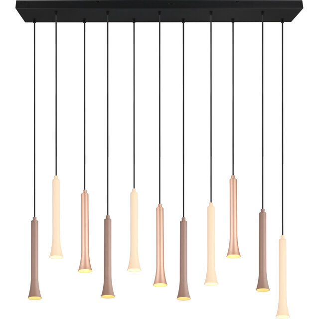 HLW LED Dimbare Zwarte LED Hanglamp Trion Ato - Metalen Design, 11x 3W, Aanpasbare Kleur HLW LED Dimbare Zwarte LED Hanglamp Trion Ato - Metalen Design, 11x 3W, Aanpasbare Kleur