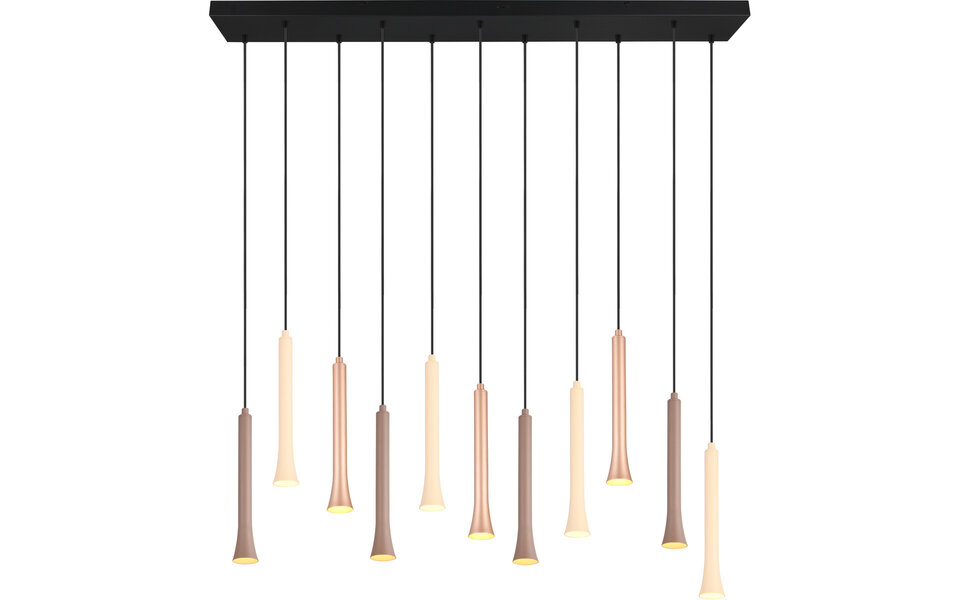 HLW LED Dimbare Zwarte LED Hanglamp Trion Ato - Metalen Design, 11x 3W, Aanpasbare Kleur HLW LED Dimbare Zwarte LED Hanglamp Trion Ato - Metalen Design, 11x 3W, Aanpasbare Kleur