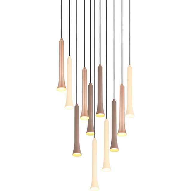 HLW LED Modern Metal Dimmable Black LED Pendant Lamp Trion Ato - 11x 3W LED