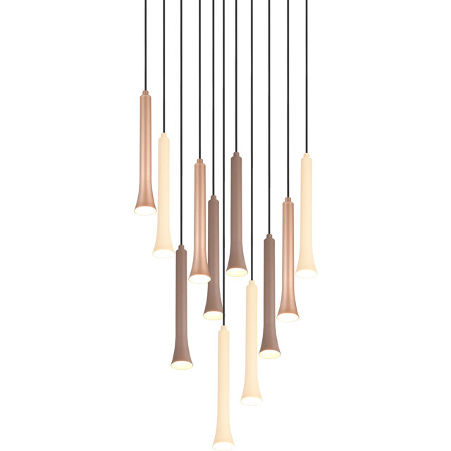 HLW LED Modern Metal Dimmable Black LED Pendant Lamp Trion Ato - 11x 3W LED