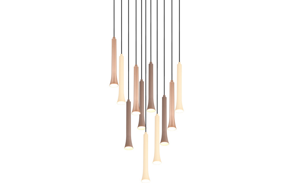 HLW LED Modern Metal Dimmable Black LED Pendant Lamp Trion Ato - 11x 3W LED