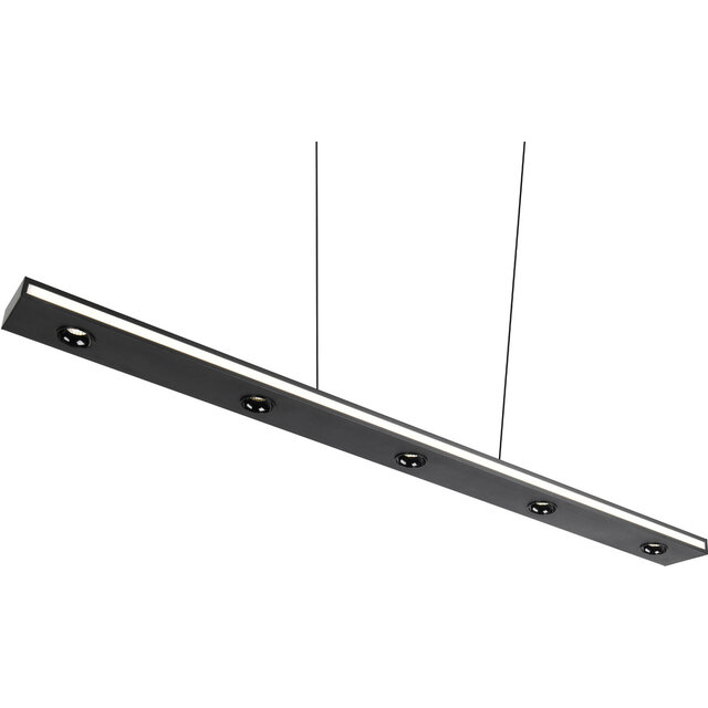 HLW LED Dimbare Zwarte LED Hanglamp 5W - Metalen LED Lamp met Aanpasbare Kleur HLW LED Dimbare Zwarte LED Hanglamp 5W - Metalen LED Lamp met Aanpasbare Kleur