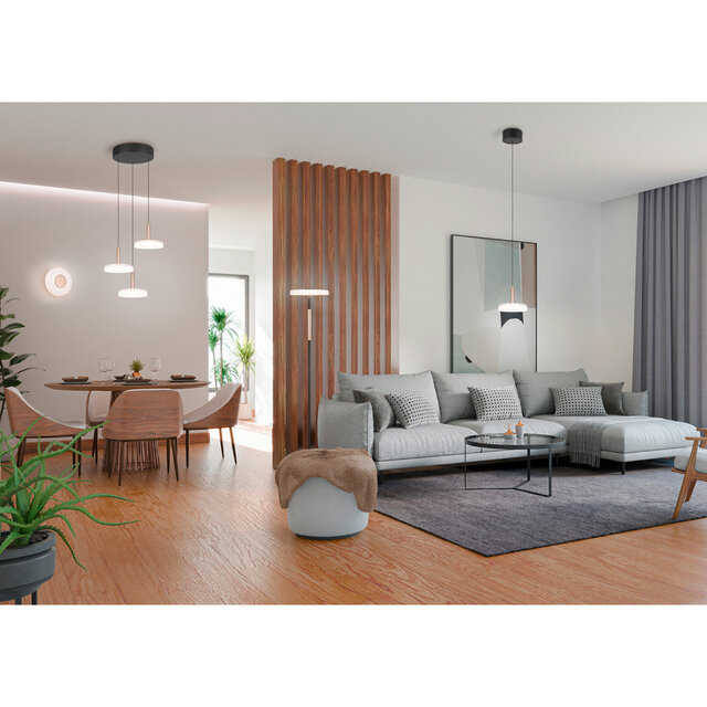 HLW LED Dimmable Metal LED Pendant Lamp 10W - Warm White 3000K - Trion Lester