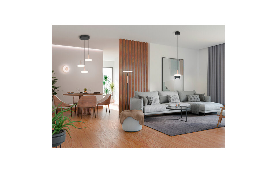 HLW LED Dimmable Metal LED Pendant Lamp 10W - Warm White 3000K - Trion Lester