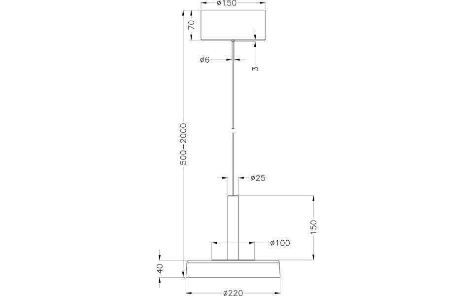 HLW LED Dimmable Metal LED Pendant Lamp 10W - Warm White 3000K - Trion Lester