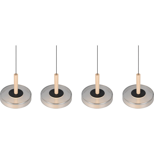 HLW LED Modern Metal Dimmable LED Pendant Lamp 30W - Black & White, Warm White Light