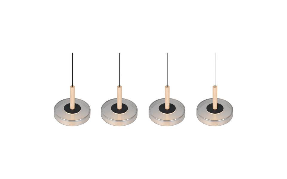 HLW LED Modern Metal Dimmable LED Pendant Lamp 30W - Black & White, Warm White Light