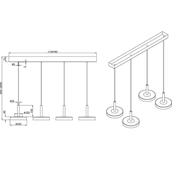 HLW LED Moderne Metalen Dimbare LED Hanglamp 30W - Zwart & Wit, Warm Wit Licht HLW LED Moderne Metalen Dimbare LED Hanglamp 30W - Zwart & Wit, Warm Wit Licht