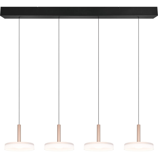 Dimbare metalen LED hanglamp in coffee kleur met modern design en 30W vermogen warm wit licht Dimbare metalen LED hanglamp in coffee kleur met modern design en 30W vermogen warm wit licht