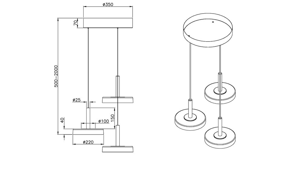 HLW LED Stijlvolle Dimbare LED Hanglamp - Zwart & Wit, Warm Wit 5W LED Lamp