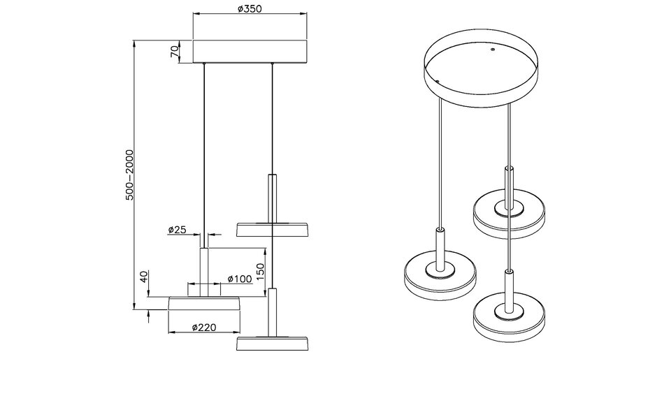 HLW LED Modern Metal Dimmable LED Pendant Lamp - White LED Lamp 5W Warm White