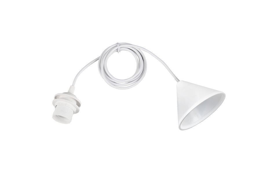 HLW LED Fabric White LED Pendant Lamp with E27 fitting - Compact LED lamp for any interior