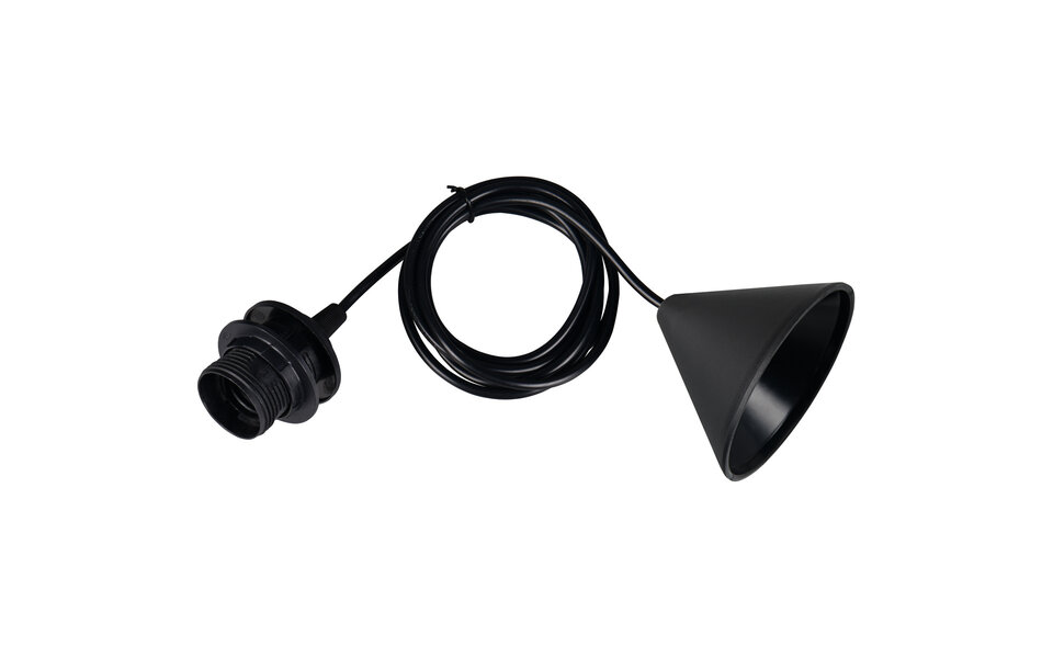 HLW LED Modern Fabric LED Pendant Lamp - Black LED Pendant Lamp Trion Alpar E27