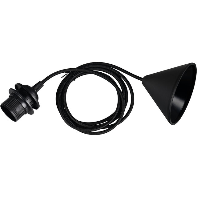 Zwarte ronde LED hanglamp 12 cm met E27 fitting en modern design, 28W vermogen