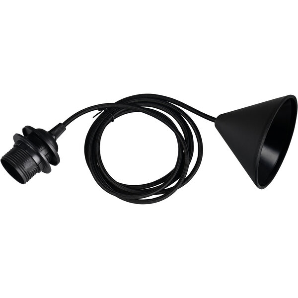 HLW LED Stoffen LED Hanglamp Zwart - Trion Alpar 1-lichts Rond 12cm E27 HLW LED Stoffen LED Hanglamp Zwart - Trion Alpar 1-lichts Rond 12cm E27