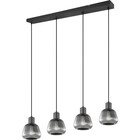 HLW LED LED Pendant Lamp Matte Black - Metal 4-light E27 Adjustable