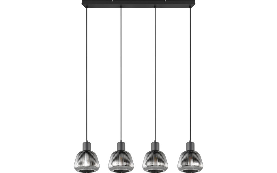 HLW LED LED Hanglamp Mat Zwart - Metalen 4-lichts E27 Verstelbaar